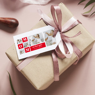 Modern Collage Photo Best Mum Ever Red Gifts Gift Tags