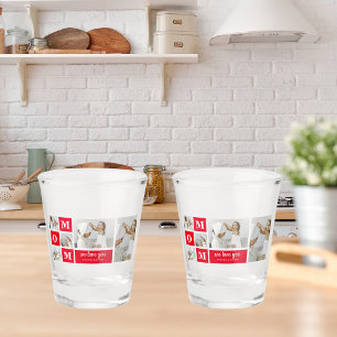 Modern Collage Photo Best Mum Ever Red Gifts Shot Glass