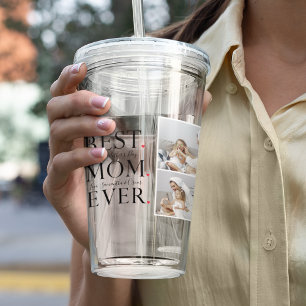 Modern Collage Photo Best Mum Happy Mothers Day Acrylic Tumbler
