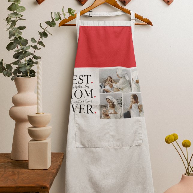 Modern Collage Photo Best Mum Happy Mothers Day Apron (Creator Uploaded)