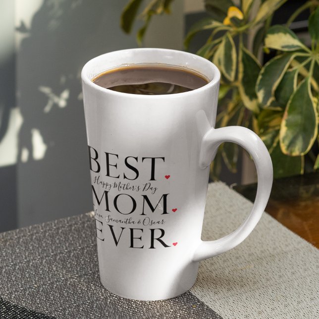 Modern Collage Photo Best Mum Happy Mothers Day Latte Mug (Creator Uploaded)