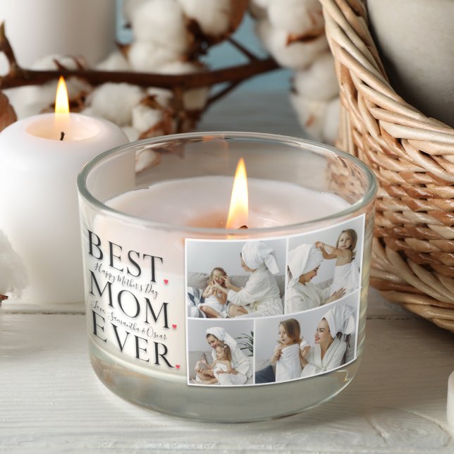 Modern Collage Photo Best Mum Happy Mothers Day Rectangular Sticker (Creator Uploaded)