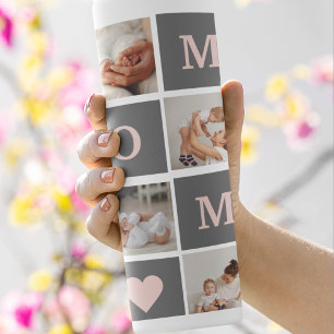 Modern Collage Photo Best Mum Pink & Grey Gift Thermal Tumbler