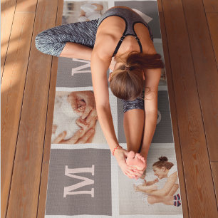 Modern Collage Photo Best Mum  Pink & Grey Gift Yoga Mat