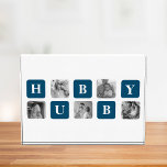 Modern Collage Photo Blue Best Hubby Ever Gift<br><div class="desc">The "Modern Collage Photo Blue Best Hubby Ever Gift" is a personalised photo gift that showcases a collection of pictures featuring the best moments shared between you and your beloved husband. This particular version features a blue theme, making it a stylish and contemporary addition to any decor.This gift is perfect...</div>