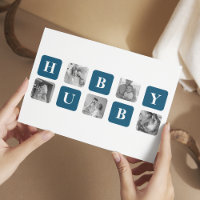 Modern Collage Photo Blue Best Hubby Ever Gift