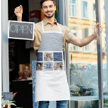 Modern Collage Photo & Blue Happy Fathers Day Gift Apron<br><div class="desc">Modern Collage Photo & Blue Happy Fathers Day Gift is a personalised and thoughtful present to celebrate the special man in your life on Father's Day. The gift includes a beautifully designed collage photo frame with space for multiple pictures, allowing you to capture and display your favourite memories with your...</div>