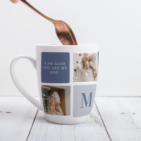 Modern Collage Photo & Blue Happy Fathers Day Gift
