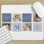 Modern Collage Photo & Blue Happy Fathers Day Gift Mouse Pad<br><div class="desc">Modern Collage Photo & Blue Happy Fathers Day Gift is a personalised and thoughtful present to celebrate the special man in your life on Father's Day. The gift includes a beautifully designed collage photo frame with space for multiple pictures, allowing you to capture and display your favourite memories with your...</div>