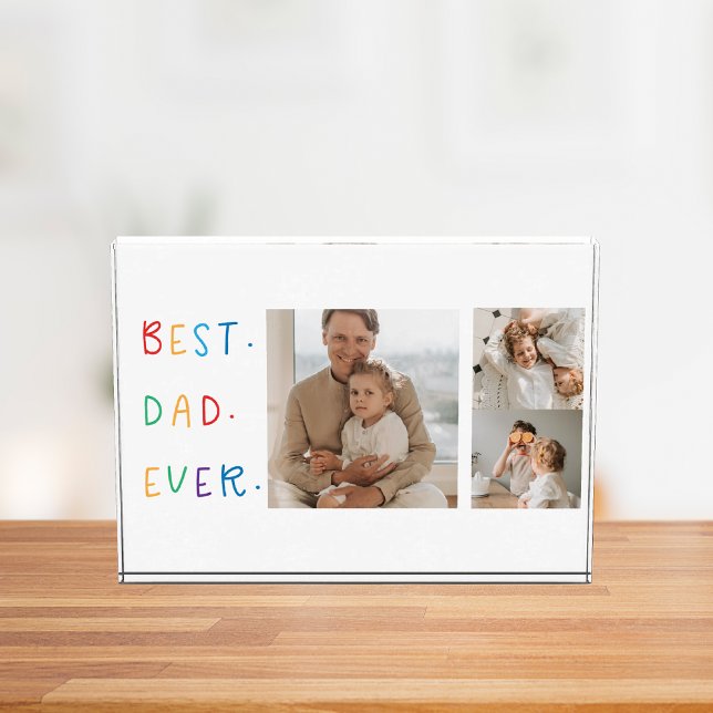Modern Collage Photo Colourful Best Dad Ever Gift (Creator Uploaded)