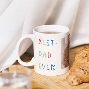 Modern Collage Photo Colourful Best Dad Ever Gift Coffee Mug