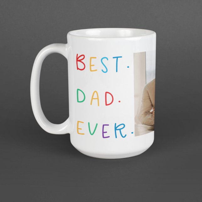 Modern Collage Photo Colourful Best Dad Ever Gift Coffee Mug (Creator Uploaded)