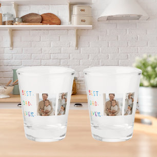 Modern Collage Photo Colourful Best Dad Ever Gift Shot Glass