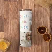Modern Collage Photo Colourful Best Dad Ever Gift