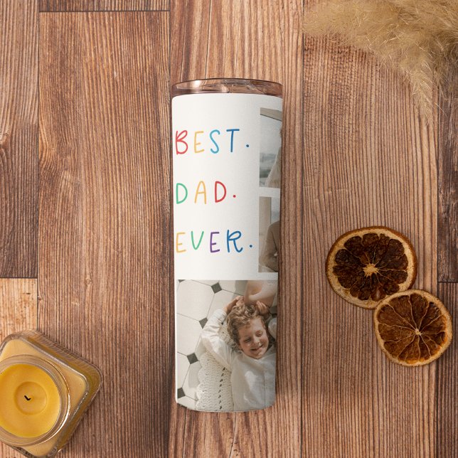 Modern Collage Photo Colourful Best Dad Ever Gift Thermal Tumbler (Creator Uploaded)