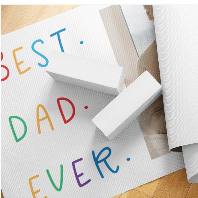 Modern Collage Photo Colourful Best Dad Ever Gift Yoga Mat (Creator Uploaded)