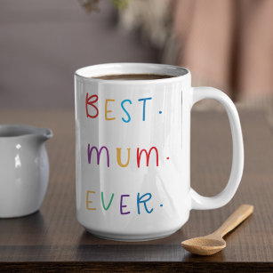 Modern Collage Photo & Colourful Best Mum Ever Gif Coffee Mug