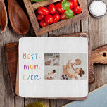 Modern Collage Photo & Colourful Best Mum Ever Gif Cutting Board<br><div class="desc">A modern collage photo and colourful "Best Mum Ever" gift is a thoughtful and personalised present for any mother. The collage photo is a collection of various pictures that have been artfully arranged to form a cohesive and visually appealing composition. These photos may feature cherished memories, family members, and special...</div>