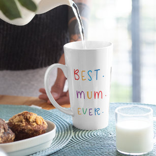 Modern Collage Photo & Colourful Best Mum Ever Gif Latte Mug