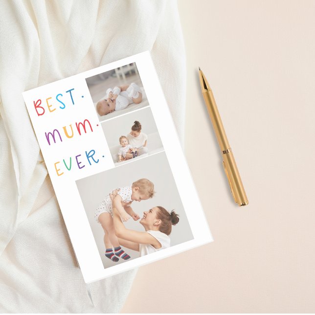 Modern Collage Photo & Colourful Best Mum Ever Gif Post-it Notes (Creator Uploaded)