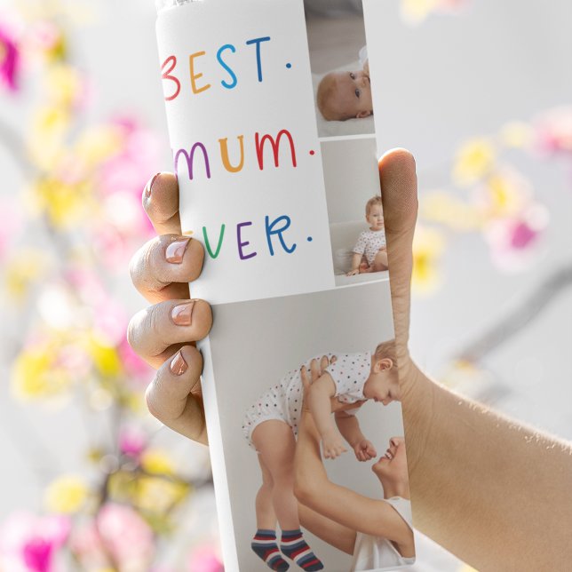 Modern Collage Photo & Colourful Best Mum Ever Gif Thermal Tumbler (Creator Uploaded)