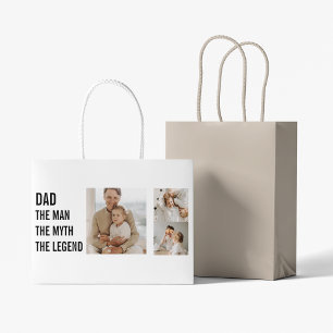 Modern Collage Photo   Dad Gift Large Gift Bag