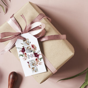 Modern Collage Photo Flowers Frame Best Mom Gift Gift Tags