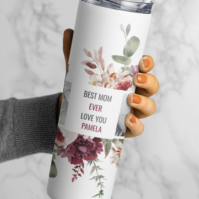 Modern Collage Photo Flowers Frame Best Mum Gift Thermal Tumbler (Creator Uploaded)