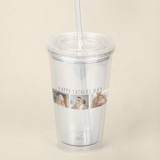 Modern Collage Photo & Happy Fathers Day Best Gift Acrylic Tumbler (Creator Uploaded)
