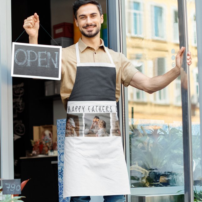 Modern Collage Photo & Happy Fathers Day Best Gift Apron (Creator Uploaded)