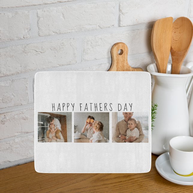 Modern Collage Photo & Happy Fathers Day Best Gift Cutting Board (Creator Uploaded)