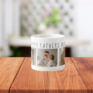 Modern Collage Photo & Happy Fathers Day Best Gift Espresso Cup