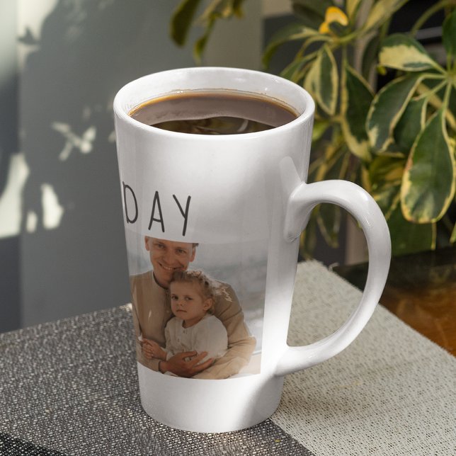 Modern Collage Photo & Happy Fathers Day Best Gift Latte Mug (Creator Uploaded)