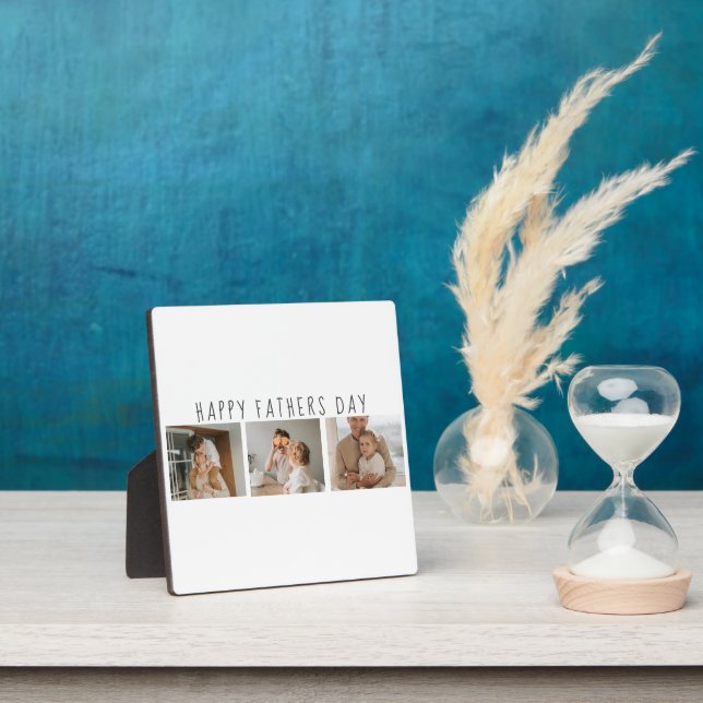 Modern Collage Photo & Happy Fathers Day Best Gift Plaque (Insitu)