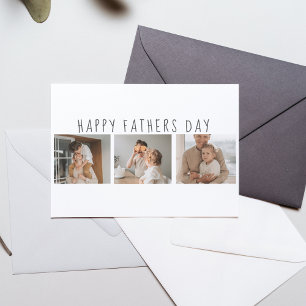 Modern Collage Photo & Happy Fathers Day Best Gift Postcard