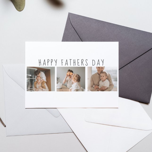 Modern Collage Photo & Happy Fathers Day Best Gift Postcard (Creator Uploaded)