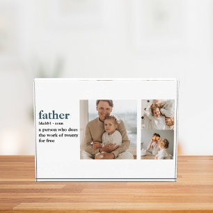 Modern Collage Photo Happy Fathers Day Gift Block