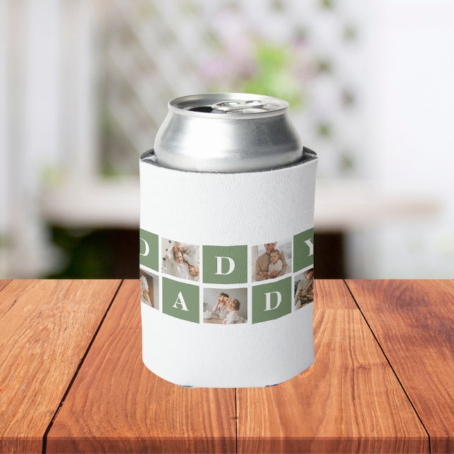 Modern Collage Photo & Happy Fathers Day Gift Can Cooler (Creator Uploaded)