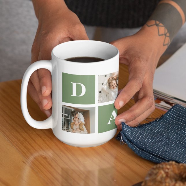 Modern Collage Photo & Happy Fathers Day Gift Coffee Mug (Creator Uploaded)