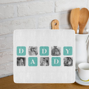 Modern Collage Photo  Happy Fathers Day Gift Cutting Board