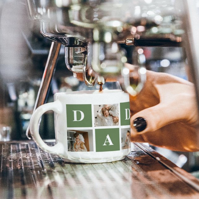 Modern Collage Photo & Happy Fathers Day Gift Espresso Cup (Creator Uploaded)
