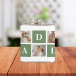 Modern Collage Photo & Happy Fathers Day Gift Hip Flask<br><div class="desc">A modern collage photo is a creative way to celebrate and honour someone special in your life, such as your father, on Father's Day. It involves compiling various photos and arranging them together in a visually appealing manner to create a cohesive and meaningful composition. To create a modern collage photo...</div>