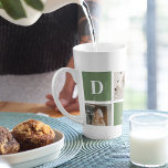 Modern Collage Photo & Happy Fathers Day Gift Latte Mug<br><div class="desc">A modern collage photo is a creative way to celebrate and honour someone special in your life, such as your father, on Father's Day. It involves compiling various photos and arranging them together in a visually appealing manner to create a cohesive and meaningful composition. To create a modern collage photo...</div>