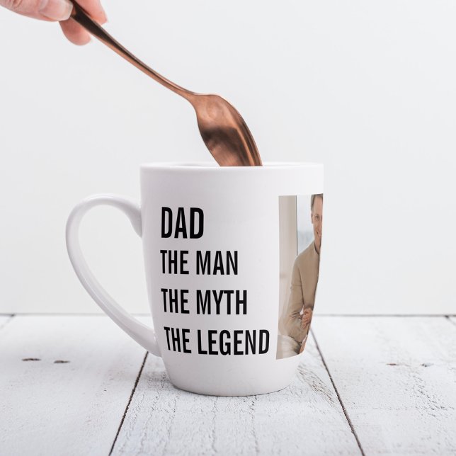 Modern Collage Photo & Happy Fathers Day Gift Latte Mug (Creator Uploaded)