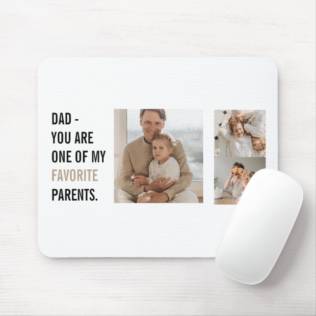 Modern Collage Photo & Happy Fathers Day Gift Mouse Pad (With Mouse)