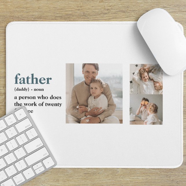 Modern Collage Photo Happy Fathers Day Gift Mouse Pad (Creator Uploaded)