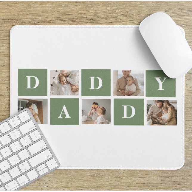 Modern Collage Photo & Happy Fathers Day Gift Mouse Pad (Creator Uploaded)