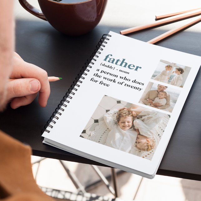 Modern Collage Photo Happy Fathers Day Gift Notebook (Creator Uploaded)