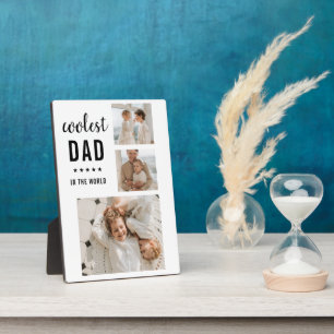 Modern Collage Photo Happy Fathers Day Gift Plaque