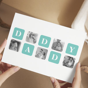 Modern Collage Photo  Happy Fathers Day Gift Postcard